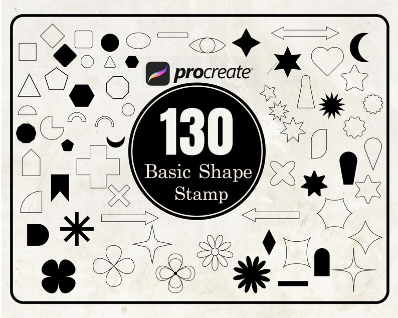 Procreate Shape Stamp Brush Basic Shape Stamps Geometric Shapes Stamp