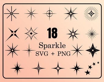 Sparkle Svg Bundle / Sparkle Png / Star Svg / Sparkle Cut File / Archivos Svg para Cricut / Descarga instantánea