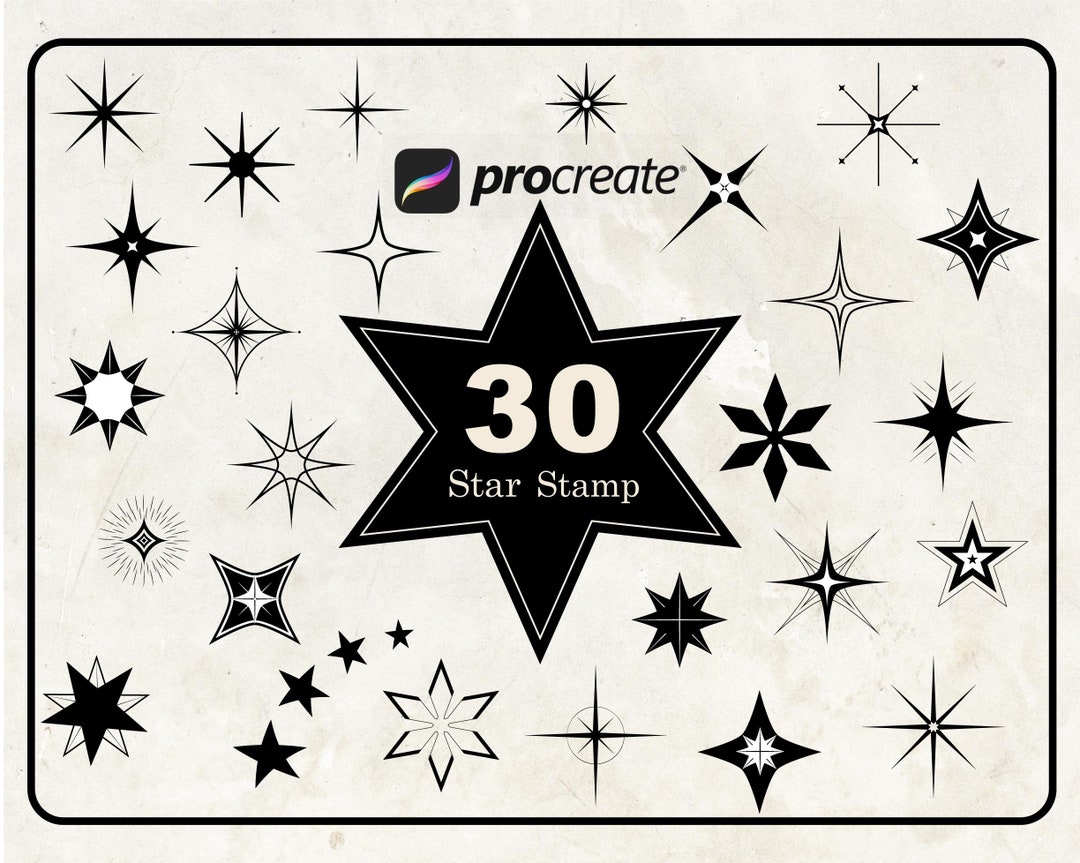 Procreate Star Stamp Brushes Procreate Sparkles Stamp Procreate Shapes