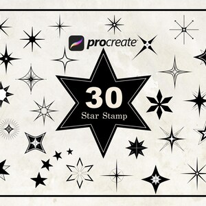 Procreate Star Stamp Brushes | Procreate Sparkles Stamp | Procreate Shapes Stamp