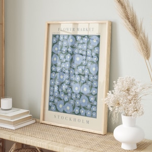 Stockholm Flower Market Poster: Botanical Illustration Wall Art (Digital Download)