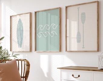 Coastal Wall Art Prints: Seaside Beach Home Decor (Set of 3) (Digital Download)