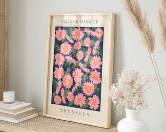 Brussels Flower Market Print: European Botanical Gallery Wall Art | Digital Download