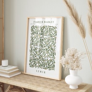 Izmir Flower Market Poster: Botanical Illustration Wall Art (Digital Download)