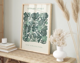 Green Leaf Collection Art Print: Botanical Home Decor (Digital Download)