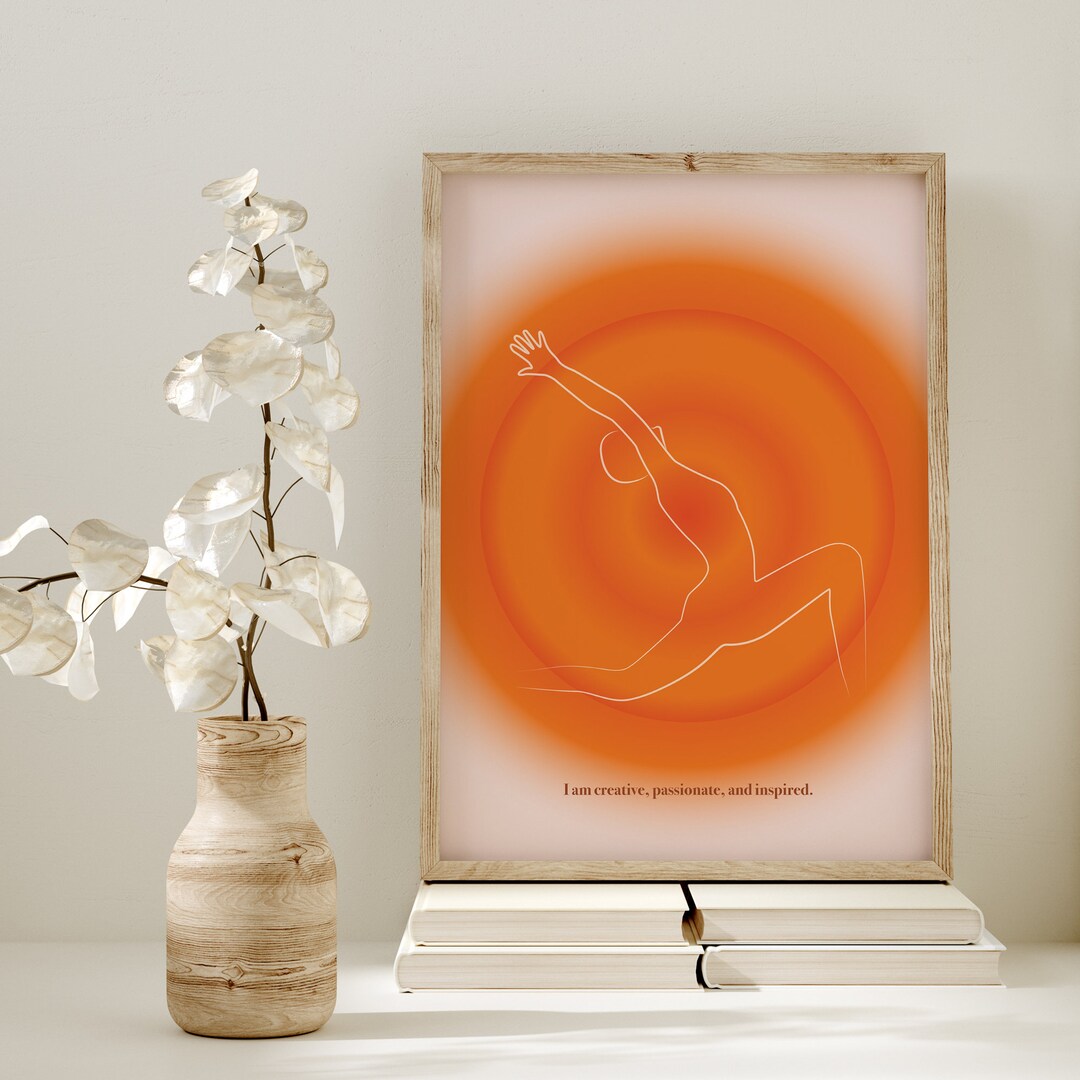 Sacral Chakra Line Art Print: Minimalist Yoga Poster (digital Download ...