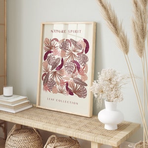 &quot;Blatt Kollektion &quot;&quot;Pink&quot;&quot; Frühling Blumen Kunst Druckbare Botanische Natur Poster Retro Wohnkultur Wandbehänge Illustration Wandkunst.&quot;