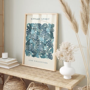 &quot;Blätterkollektion &quot;&quot;Blau&quot;&quot;, Frühlingsblumen, Illustration, Natur Poster, Illustration, Natur Poster, Illustration&quot;