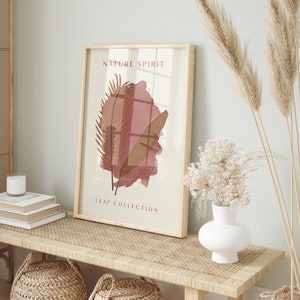 "Blatt Kollektion ""Brown Watercolour"" Frühling Blumen Kunst Druckbare Botanische Natur Poster Retro Wohnkultur Wandbehänge Illustration Wandkunst."