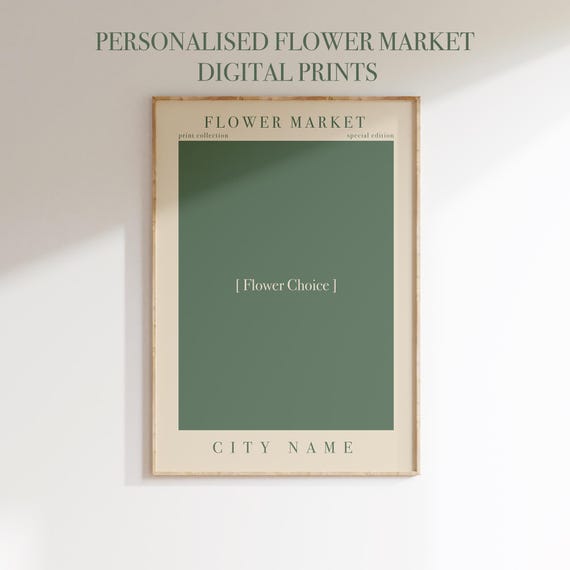 Personalised Flower Market Poster Design - Made To Order