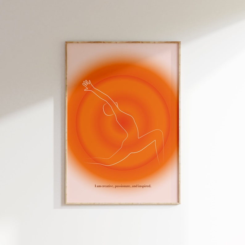 Sacral Chakra Line Art Print: Minimalist Yoga Poster (digital Download ...