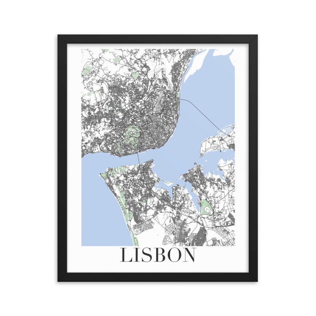 Lisbon City Map Print Your Own Custom Highly Detailed - Etsy