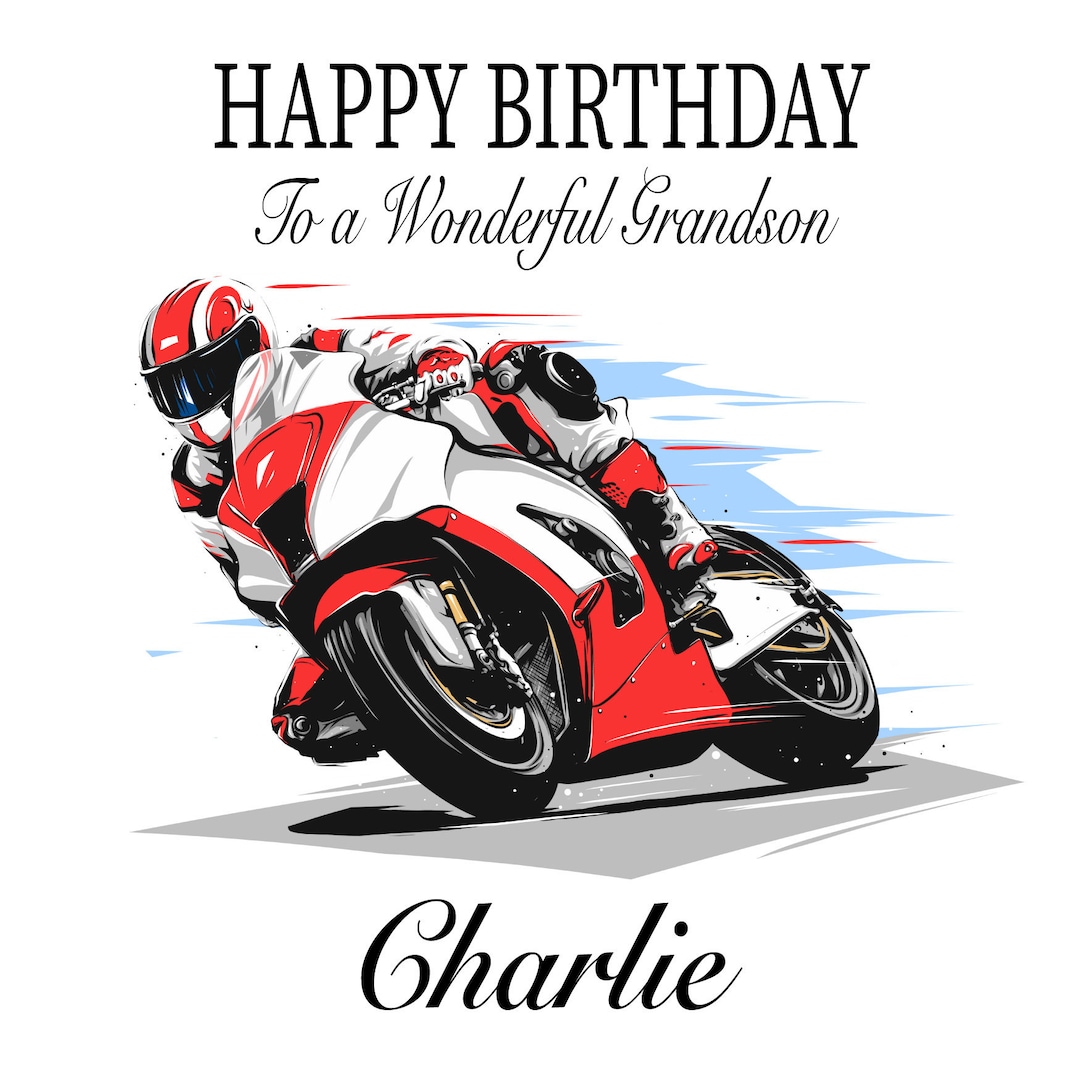 Motorcycle Birthday Card For Son In Law - Birthday Motorbike Gifts For Him - Harley Davidson Bike Stylish Birthday Card For Men - 'Classic' Birthday