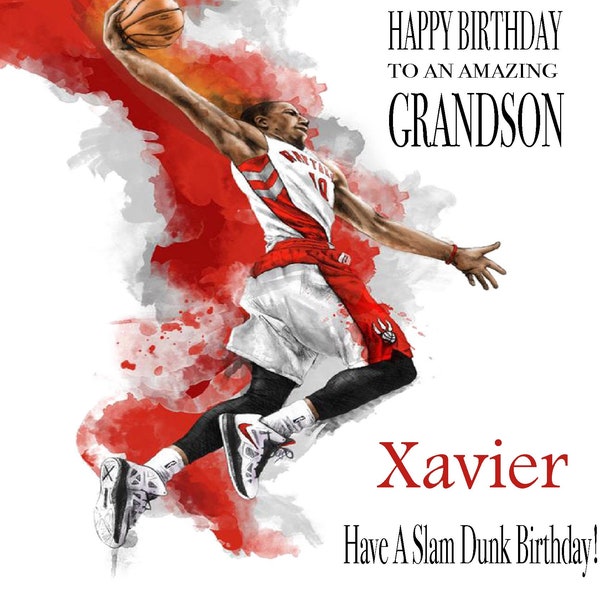 Personalised Basketball Birthday Card, Grandson, Son, Brother, Nephew, Godson etc