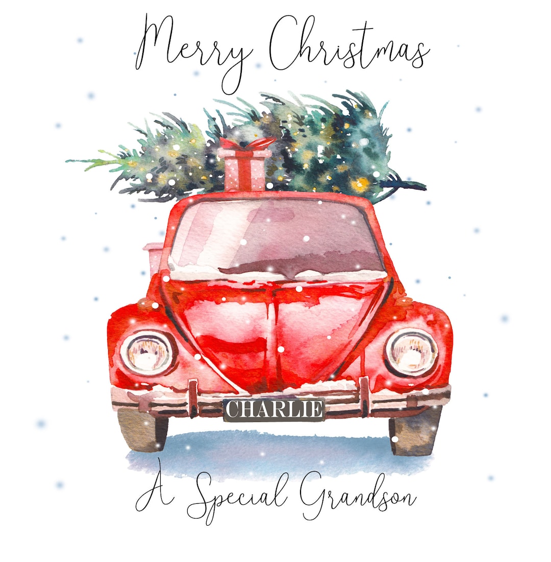 Personalised Christmas Card 'driving Home for Etsy