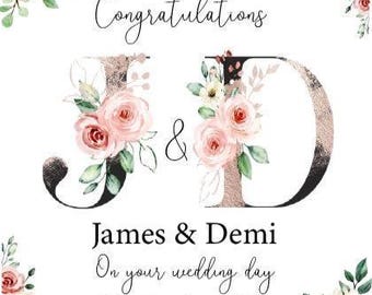 Personalised Floral Wedding Card
