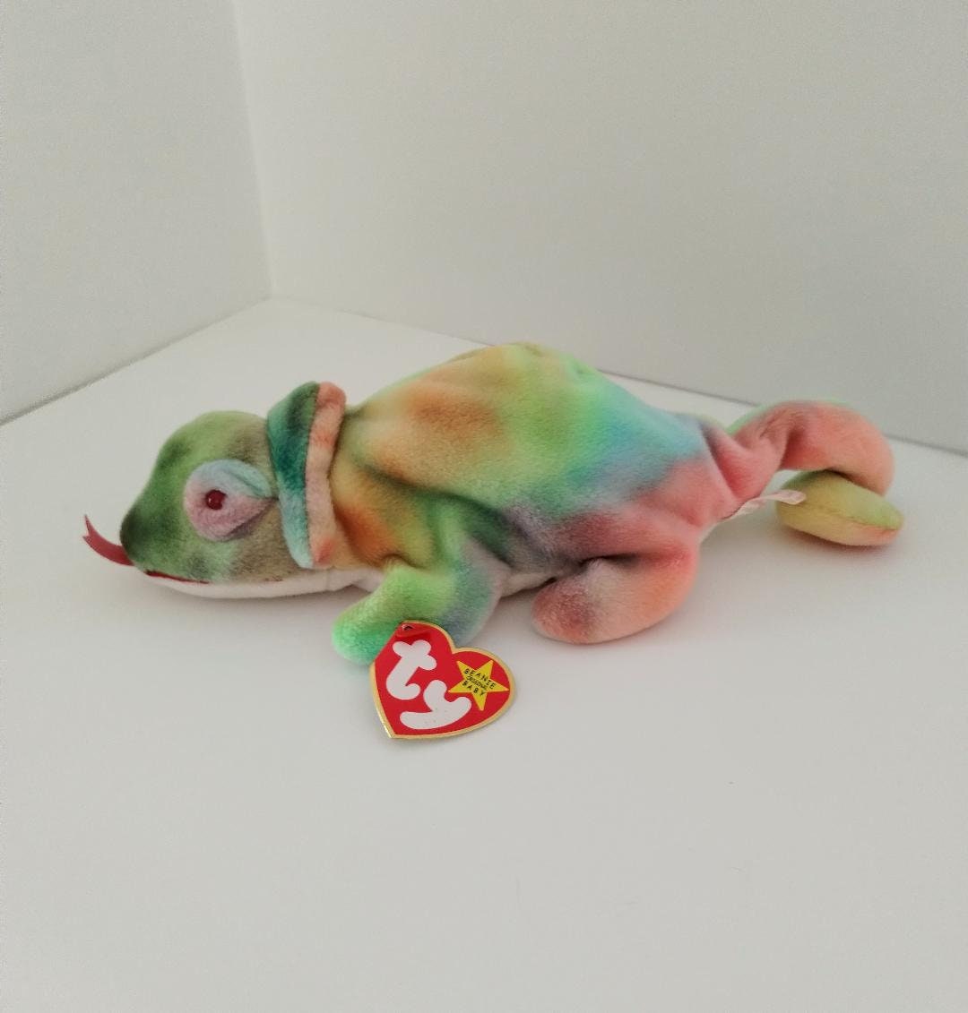 Ty beanie baby rainbow chameleon 1997 value discount