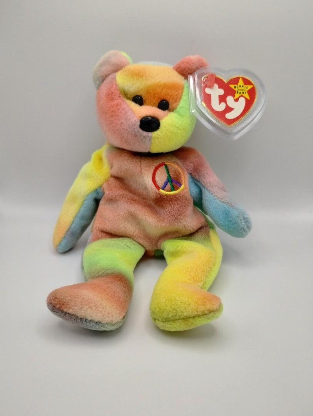Peace Bear Rare Rainbow Beanie Baby Ty Beanie Babies 1996 Very