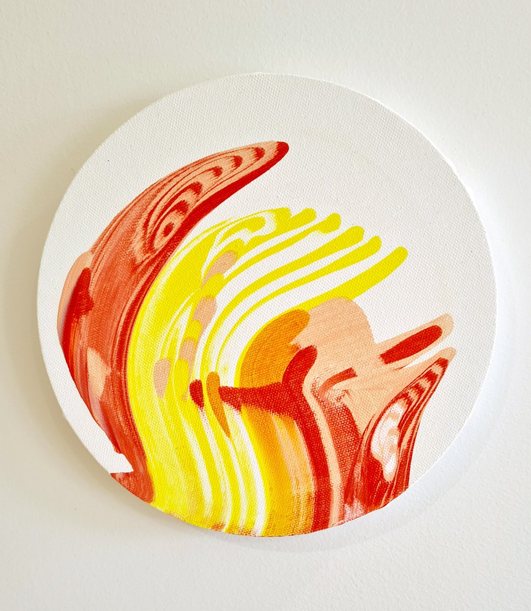 Circle Acrylic Painting on Canvas Original // Bright // Bold Etsy