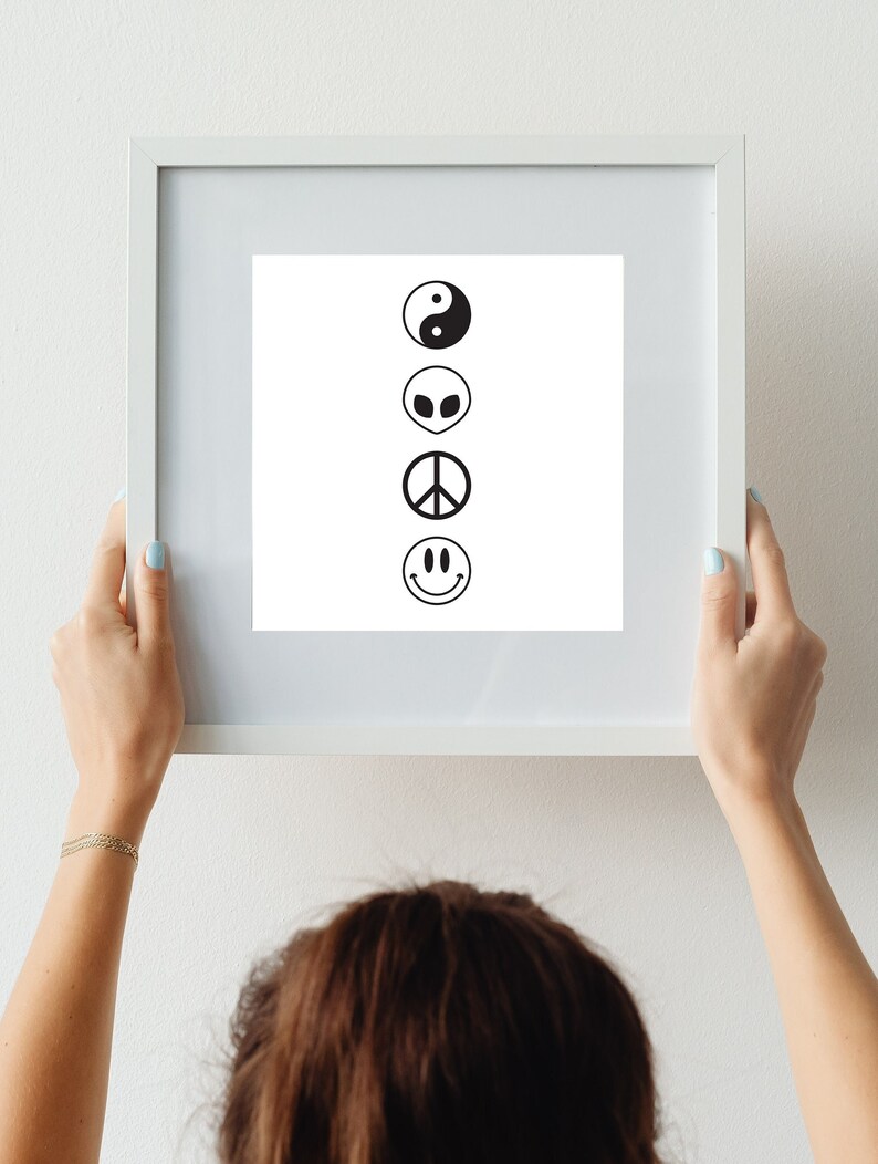 Peace &amp; Aliens Printable Poster - Etsy