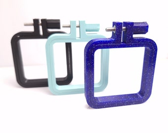 Square Mini Hoop - 2 inch - 3D printed plastic hoops for Cross stitch, Embroidery, DIY