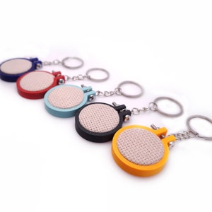 Tiny Keyring Hoop - 3D printed plastic hoops for extra mini Cross stitch, Embroidery, DIY