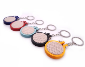 Tiny Keyring Hoop - 3D printed plastic hoops for extra mini Cross stitch, Embroidery, DIY