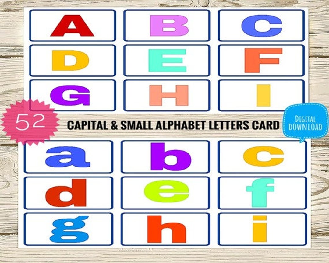 Alphabet Flash Cards Printable, Uppercase and Lowercase Letters, 26 ...
