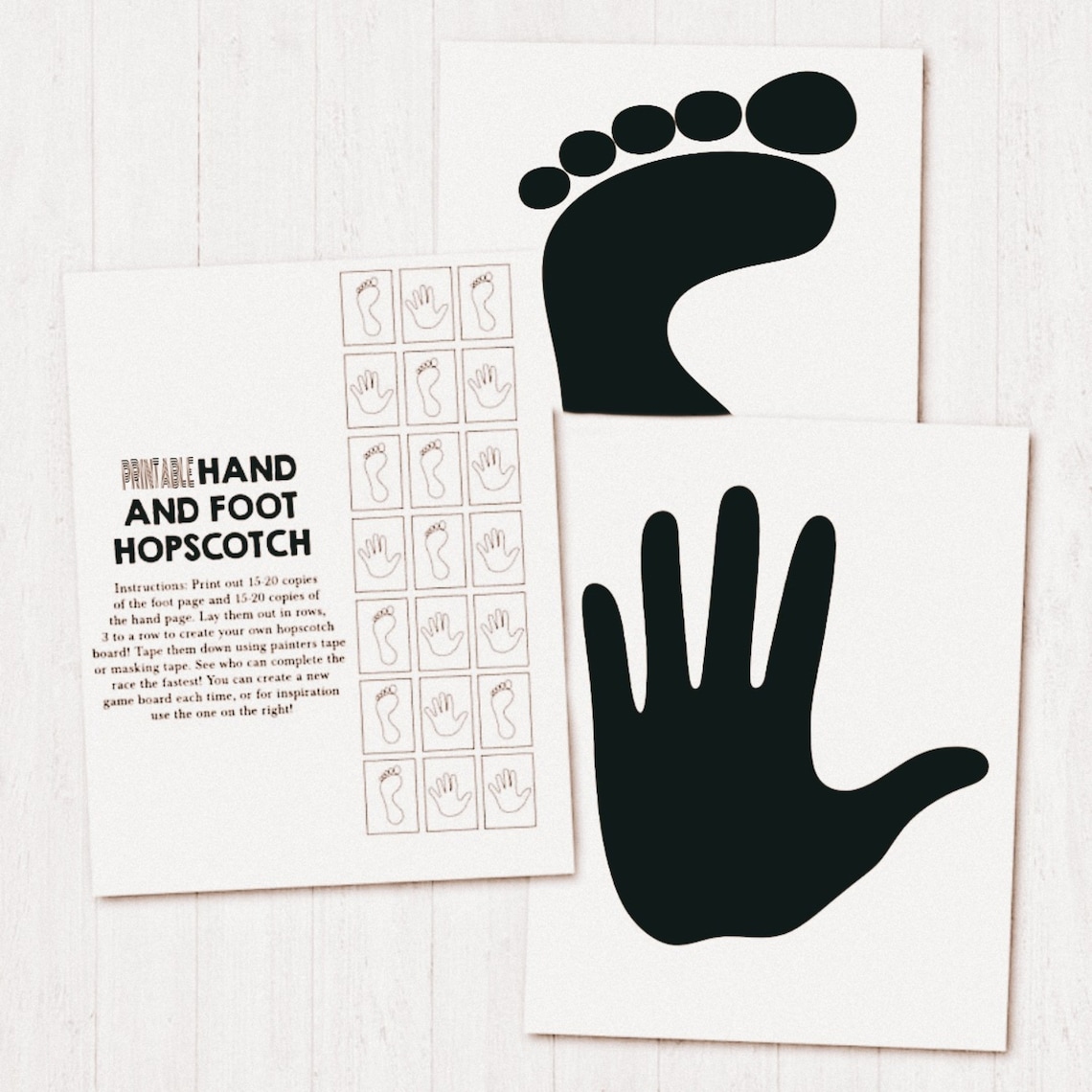 Hopscotch Hands and Feet Game , Kids Learning Activities for Homeschool