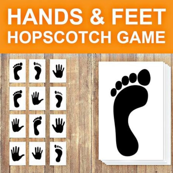 Hopscotch Hands and Feet Game , Kids Learning Activities for Homeschool Daycare Preschool, Birthday, Floor Hopscotch Pattern Path party game