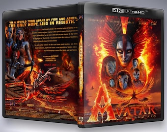 Avatar - Fuego y Ceniza - Carátula Blu-ray - para imprimir - ¡No es una película! - Formato Blu-ray/4K Alemán/Inglés, no es una película, "Artículo de coleccionista"