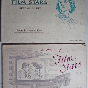 Film Stars, Second Series (complete) with Third Series (partial). Cigarette Cards in Original Albums.