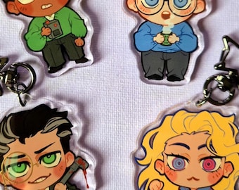 TMA Keychains Jon Sims Elias Bouchard Martin Blackwood Michael Spiral