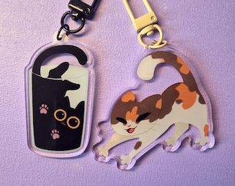 Keychains Black Cat Calico Cat