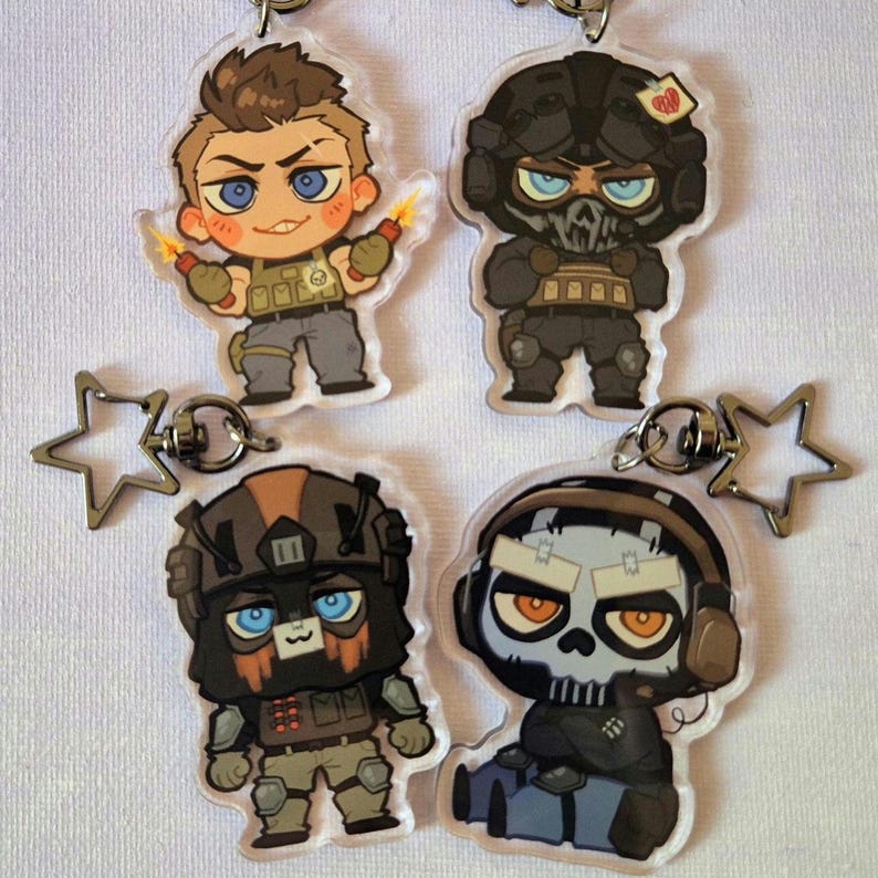 Cod Keychain Design COD Keychains Call of Duty Ghost Soap König Keegan - Etsy