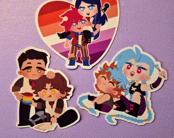 Arcane Stickers: Viktor, Jayce, Caitlyn, Vi, Jinx & Isha