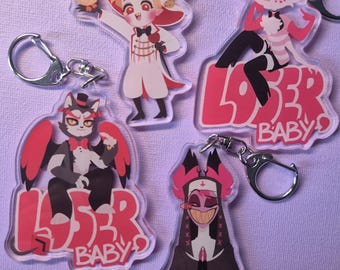 Hazbin Hotel Acrylic Keychains Charms | Nun Alastor | Lucifer | Angel Dust | Husk