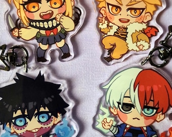 MHA My Hero Academia Keychains Charms - Dabi, Todoroki, Hawks, Toga
