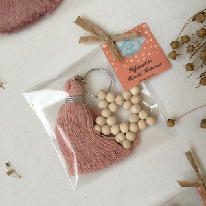Portachiavi in macramè con nome, regali personalizzati, portachiavi in macramè personalizzato all&#39;ingrosso, cordino in cotone di alta qualità, perline di legno naturale,