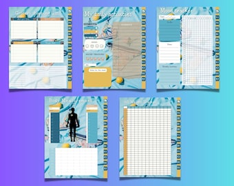 Dagelijkse fitnessplanner: bewerkbare afdrukbare canva (digitale download)