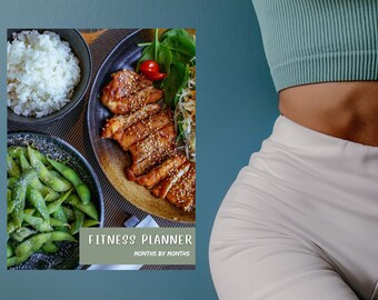 Bewerkbare fitnessplanner: dagelijkse en maandelijkse canva-sjablonen (digitale download)