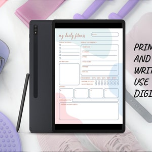 Printable Health and Fitness Planner: Daily Workout, Meal Plan (PDF A4)