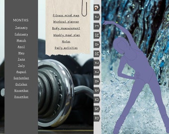 Bewerkbare fitnessplanner: dagelijkse en maandelijkse canva-sjablonen (digitale download)