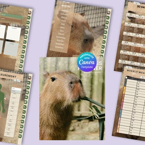 Printable Health & Fitness Planner: Weekly Workout, Meal Plan (PDF A4)