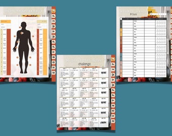 Bewerkbare fitnessplanner: dagelijkse en maandelijkse canva-sjablonen (digitale download)