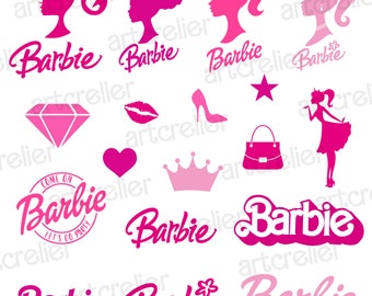 Barbi Barb Party Set, Clipart Digital Download, Png Printable Babe Design, Pdf Barb Download, Ai Barbi Design