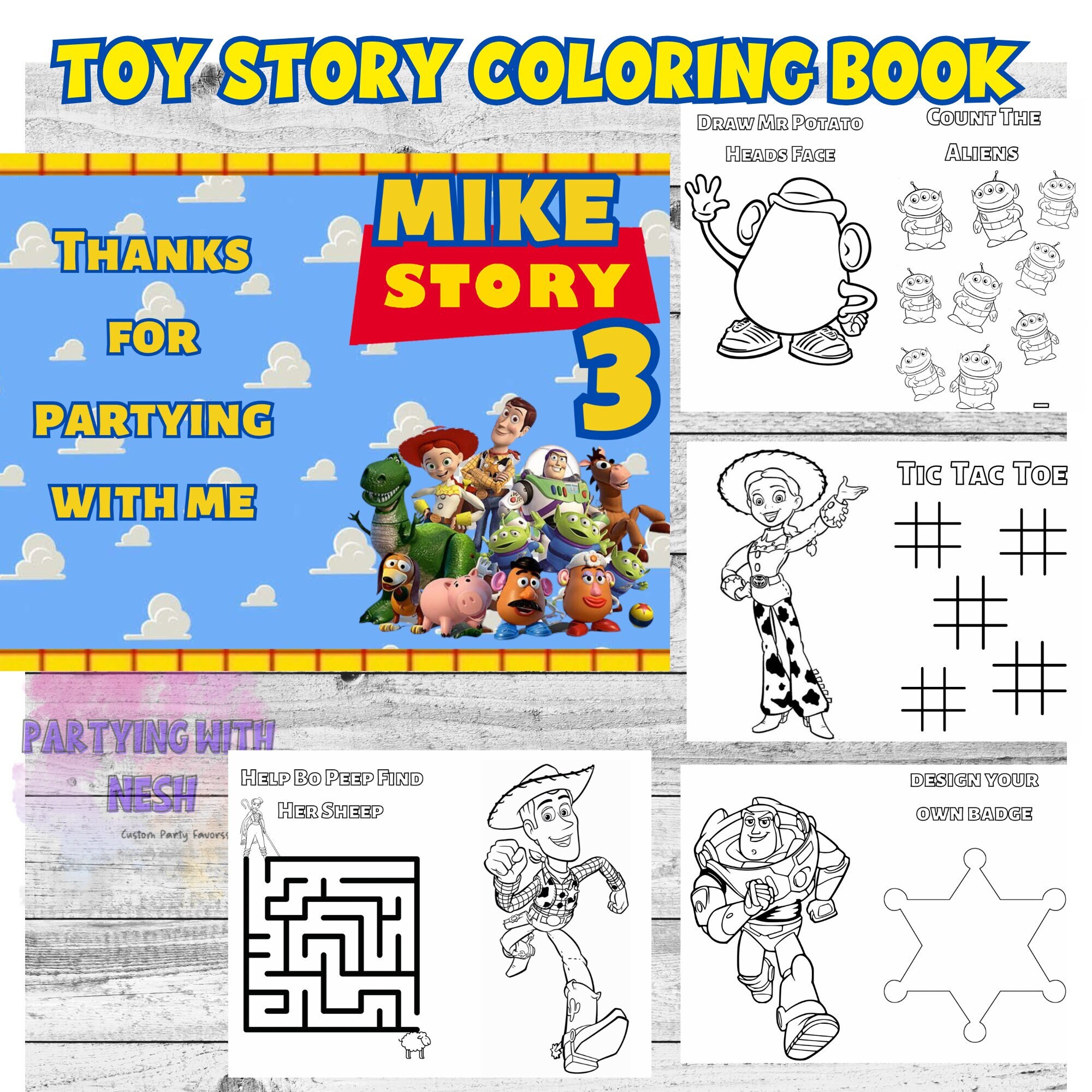 You Story Coloring Book Toy Story Coloring Pages Kid - Etsy