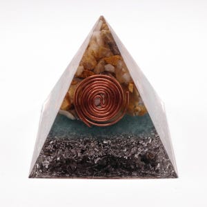 Orgonita Pirámide Cuarzo Natural y Base Turquesa · Espiral Cobre · Alta Densidad · Fórmula Karl Hans Welz bild 2