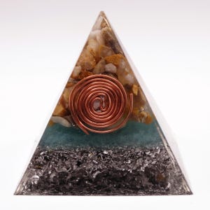 Orgonita Pirámide Cuarzo Natural y Base Turquesa · Espiral Cobre · Alta Densidad · Fórmula Karl Hans Welz bild 4