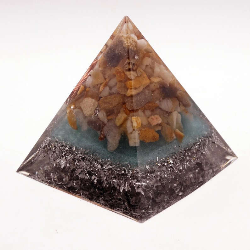 Orgonita Pirámide Cuarzo Natural y Base Turquesa · Espiral Cobre · Alta Densidad · Fórmula Karl Hans Welz bild 5